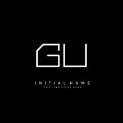 Initial G U GU minimalist modern logo identity vector