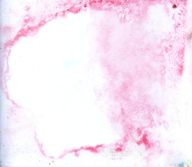 Red with pink and purple color spread on white surface, Abstract pattern with background and texture from Illustration watercolor hand draw and painted on paper