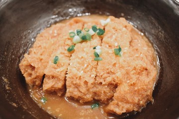 apanese food pork bowl.