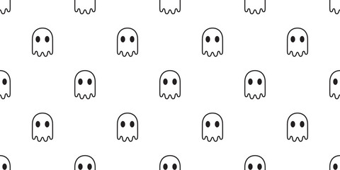 Ghost seamless pattern vector Halloween spooky devil evil cartoon illustration gift wrap design