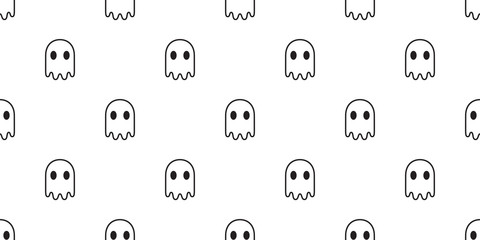 Ghost seamless pattern vector Halloween spooky devil evil cartoon illustration gift wrap design