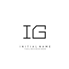 Initial I G IG minimalist modern logo identity vector