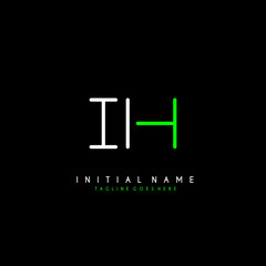 Initial I H IH minimalist modern logo identity vector