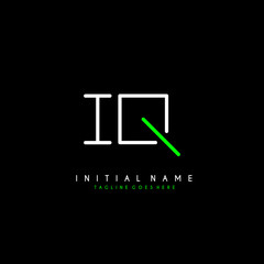 Initial I Q IQ minimalist modern logo identity vector