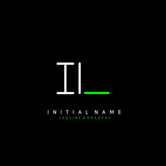Initial I L IL minimalist modern logo identity vector