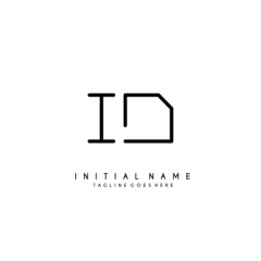 Initial I D ID minimalist modern logo identity vector