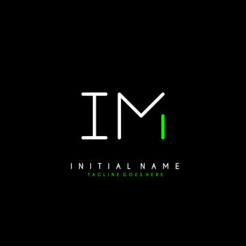 Initial I M IM minimalist modern logo identity vector