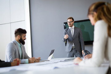 Fototapeta premium Business people conference in modern meeting room