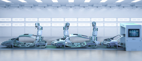 Automation aumobile factory concept