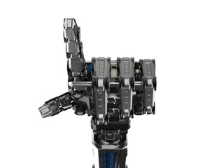 Naklejka premium Cyborg hand isolated