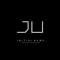 Initial J U JU minimalist modern logo identity vector