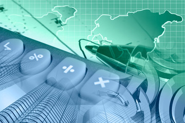 Mail signs, graph and buildings