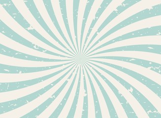Sunlight wide spiral grunge background. green and beige retro background. Vector horizontal illustration.