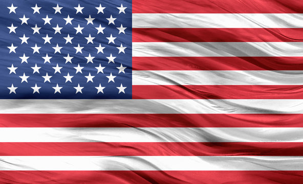 Illustration image of American (USA) flag - 3D rendering