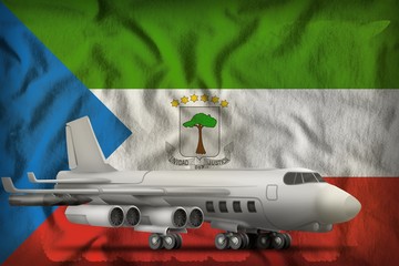 bomber on the Equatorial Guinea state flag background. 3d Illustration