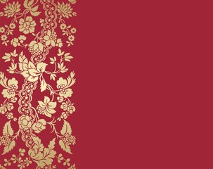 wedding card design, paisley floral pattern , India	
