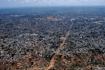 Urban slums of Dar es Salaam in Tanzania