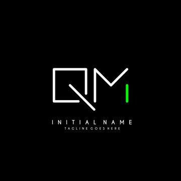 Initial Q M QM minimalist modern logo identity vector