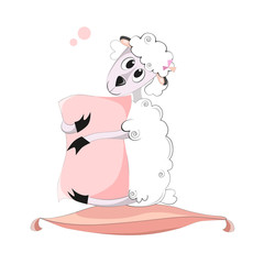lamb with pillow