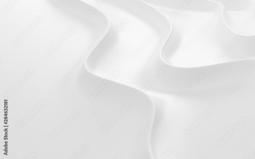 Fototapete abstract of smooth shape for architectural idea, curve line,white background with free form, contour
