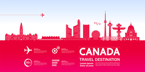 Canada travel destination grand vector illustration.