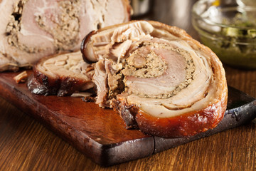 Traditional italian porchetta