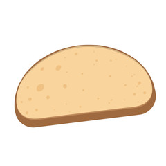 Slice of bread on white for design flat style, stock vector illustration