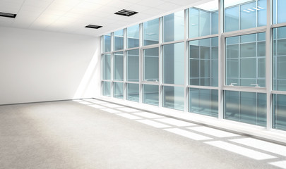 Empty Business Office Area - 3d visualization