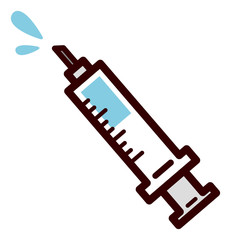 注射器　デフォルメイラスト