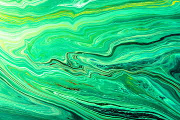 Abstract Green Acrylic pour Liquid marble surfaces Design.