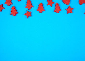 abstract blue background with christmas decor