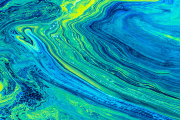 Blue Acrylic pour Liquid marble abstract surfaces Design.