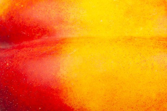 Close up nectarine skin. Fresh organic peaches. Fruit peaches background.