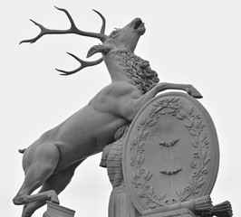 Deer sculpture at the new castle in Stuttgart