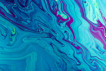 Blue Acrylic pour Liquid marble abstract surfaces Design.
