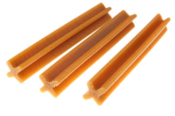 tendon sticks for dog isolated