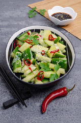Chinese cucumber salad with spices