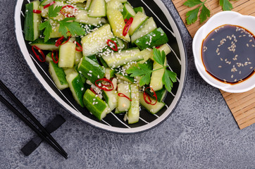 Chinese cucumber salad with spices
