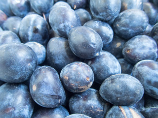 heap of ripe delicious plums