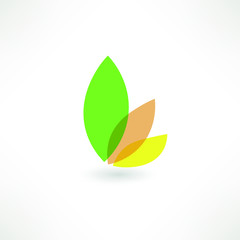 Eco icon green leaf vector illustration isolated