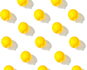 the lemon pattern on a white background with a shadow on the right