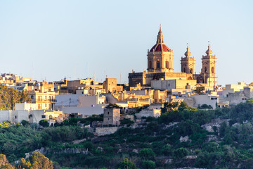 Xaghra Parish Church which dominates the Gozo town of Xaghra.