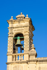 Bell tower of Saint Jacob Church (Knisja San Ġakbu), Victoria, Gozo, Malta.