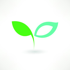 Green Leaf Icon Vector Illustrations
