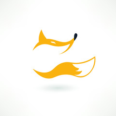 fox circle icon symbol vector logo design illustration