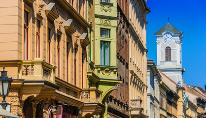 Obraz premium Famous Vaci street, the main shopping street in Budapest
