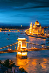 Fototapeta na wymiar View of Budapest by night