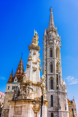 Fototapeta na wymiar Matthias Church on the Castle hill in Budapest, Hungary