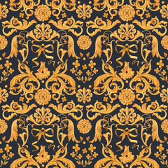 Golden baroque rich luxury vector pattern
