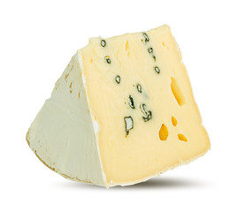 White mould cheese isolated on white background with clipping path